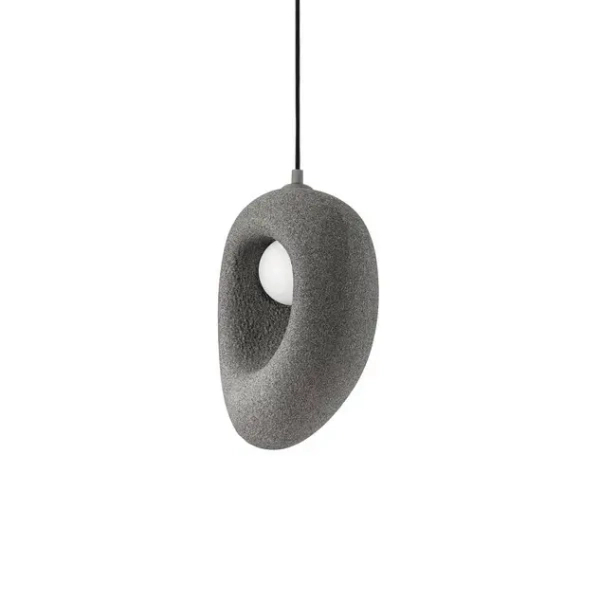 Owalna wisząca lampa LONTIZA LE45335 nad wyspę do jadalni szara