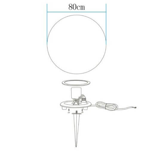 Stojąca lampa ogrodowa fi 80 Ball ES-B080 Step IP65 kula koło okrągła biała