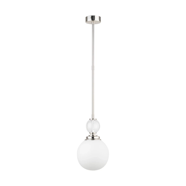 Szklana lampa wisząca Abano ABA-ZW-1 (N) kula przezroczysta nikiel