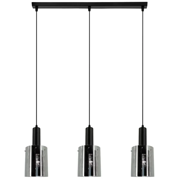 3-płomienna lampa wisząca 2021/3 BL 8C do holu czarna chrom