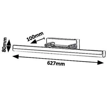 Regulowana LAMPA ścienna SILAS 5727 Rabalux metalowa OPRAWA kinkiet łazienkowy belka LED 18W 4000K IP44 chrom biała