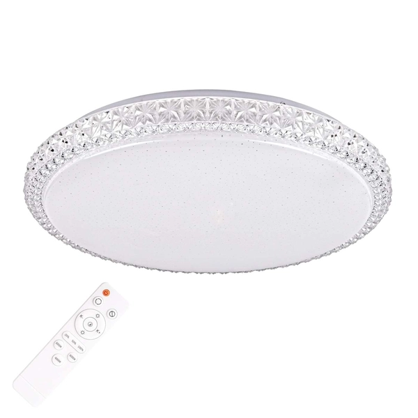 Plafon LAMPA sufitowa IRINA 310767 Polux glamour OPRAWA okrągła LED 36W 2700-6500K z efektem gwiazd biały