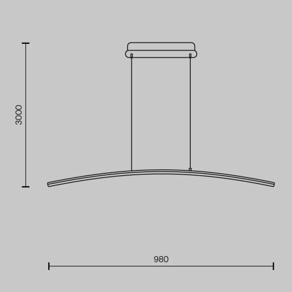 Łukowa lampa wisząca liniowa Curve MOD243PL-L18BK LED 15W 3000-4000K czarna