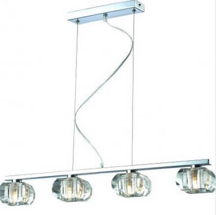 Wisząca lampa jadalniana Rubic na listwie nad stół chrom