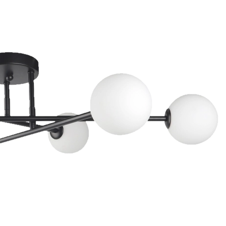 Lampa sufitowa Dorado LP-002/6C BK Light Prestige szklane mleczne kule czarna
