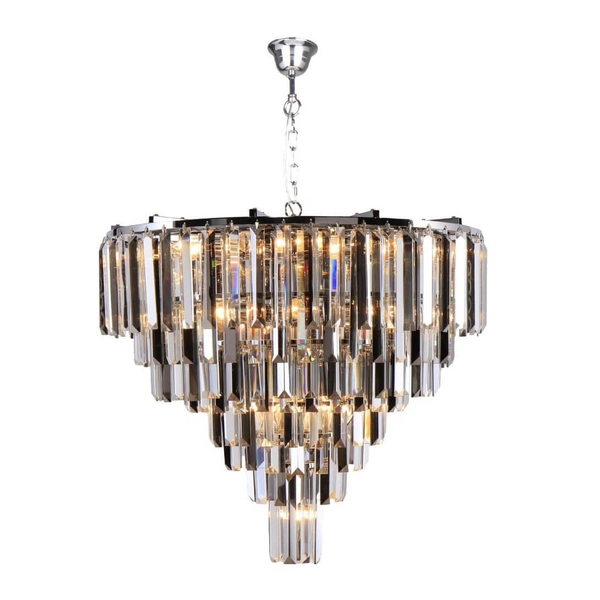 Lampa wisząca glamour Versailles 17701/20 kryształowa przydymiona chrom