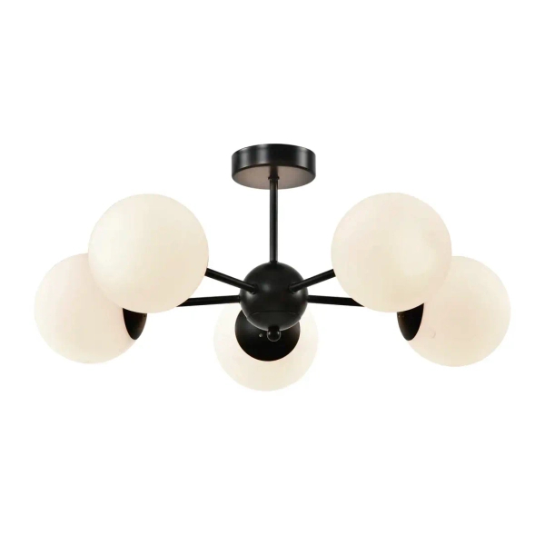 Molekułowa sufitowa lampa CALARI biała czarna 35-37466 5xE14 kulista