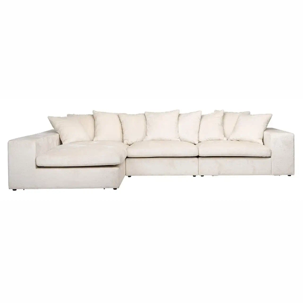 Sofa 3-osobowa do salonu S5135 WHITE CHENILLE Richmond Interiors szenilowa biała