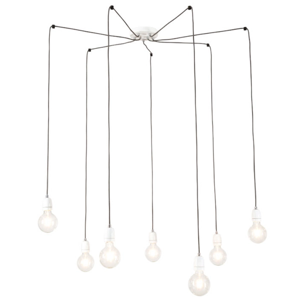 Lampa wisząca PORCIA 3181702 loftowa ceramiczny pająk zwis biały grafitowy