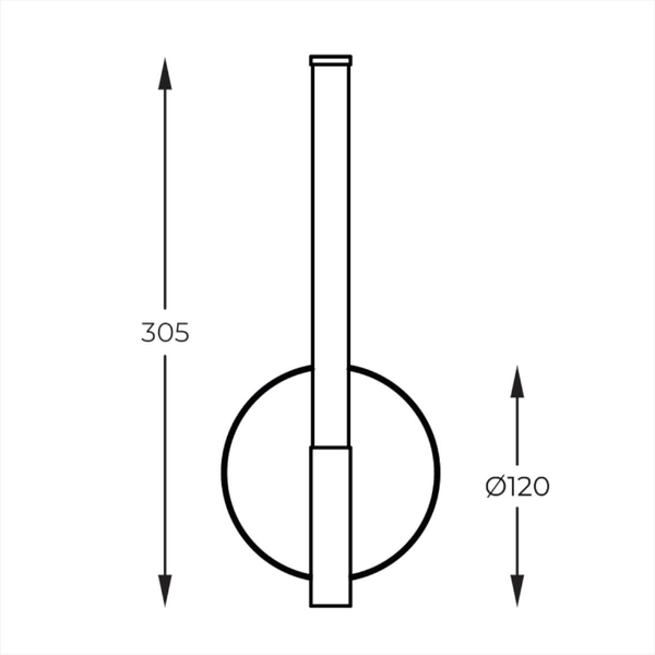 Ścienna lampa ledowa Lautaro 1007 Zumaline LED 3W 3000K tuba czarna