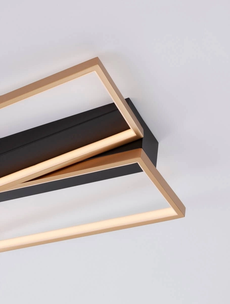 Nowoczesna lampa sufitowa Croix ramki LED 28W 3000K czarne złote