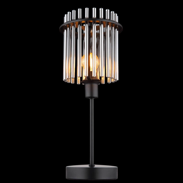 Stołowa lampka szklana GORLEY 15698T loftowa czarna przydymiona