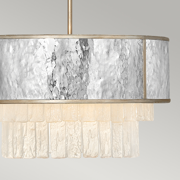 Lampa wisząca półplafon QN-REVERIE-4P-CPG crystal szara złota