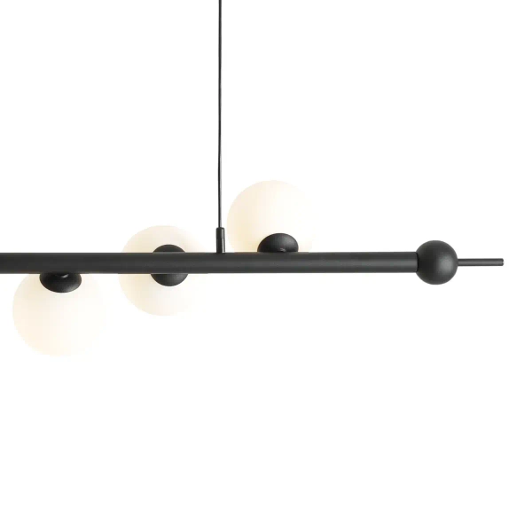 Nowoczesna lampa wisząca Wave 1115T1 Aldex do salonu czarna biała balls