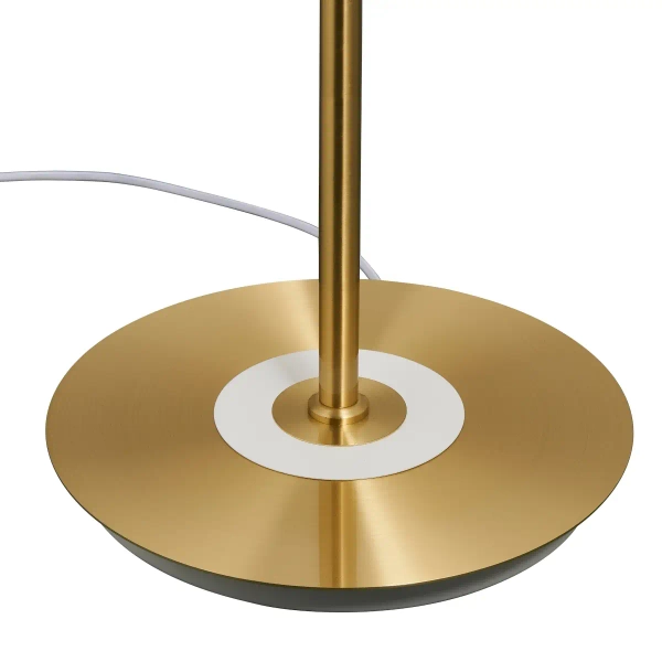 LAMPA podłogowa KKST-MF8872 WHITE okrągła OPRAWA stojąca metalowa złota biała