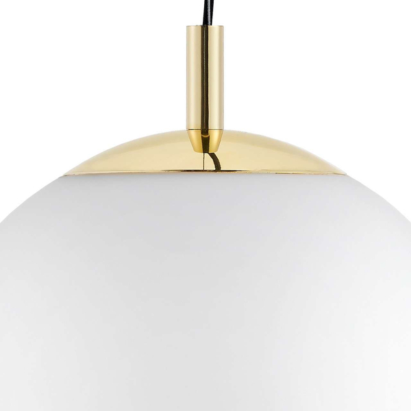 Wisząca LAMPA skandynawska ALUR 10726105 Kaspa kulista OPRAWA szklany ZWIS kula ball hygge złota biała