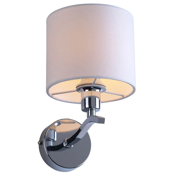 Klasyczny kinkiet abażurowy Carmen RLB94103-1 do holu chrom beżowy