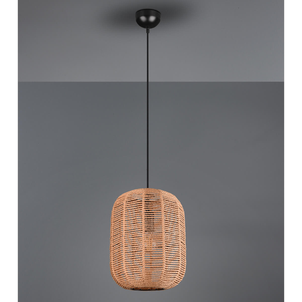 Lampa wisząca do jadalni RUNA 303090132 Trio pleciona czarny brązowy