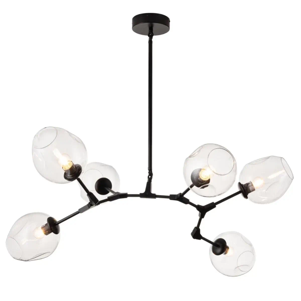 Lampa wisząca molekuły Modern orchid ST-1232-6 black transparent Step nad stół czarna