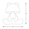 Nocna lampka dziecięca KDR-6303-PK LED 3W 4000K MIŚ animals różowa biała