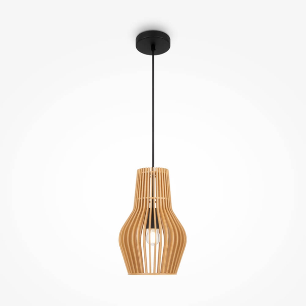 Wisząca lampa Roots MOD191PL-01W Maytoni naturalna eco czarna beżowa