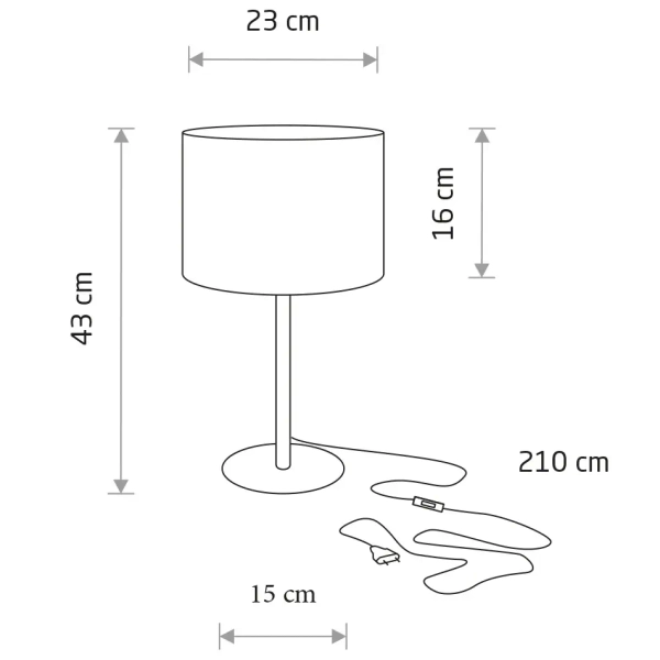 Stołowa lampa z abażurem HOTEL MOOD 11778 tkaninowa beżowa chrom