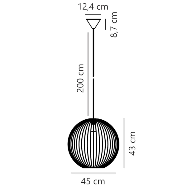 Wisząca lampa druciana BERONI 2213323003 nad stół czarny