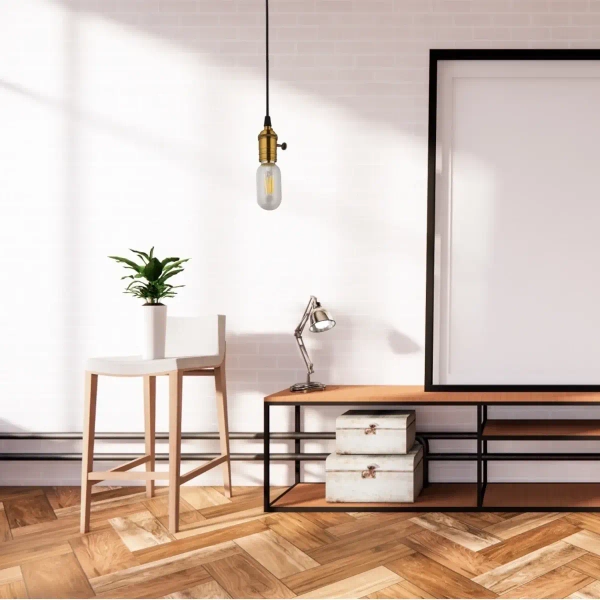 Wisząca lampa Edison ABIGALI-ZA-2 kabel nad stół mosiądz