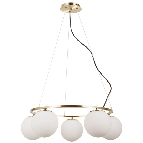 Wisząca lampa Larosa PND-33453-5-ABR Italux kule balls białe antyczny brąz