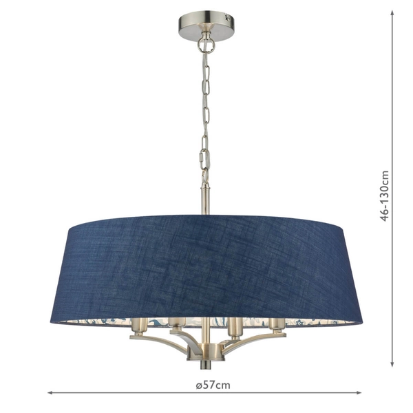 Lampa wisząca Down DOW0423-EH Dar Lighting wzorzysta owal do salonu niebieska