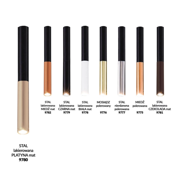 Metalowa tuba końcówka do ALHA 9780 Dohar podłużna platynowa czarna