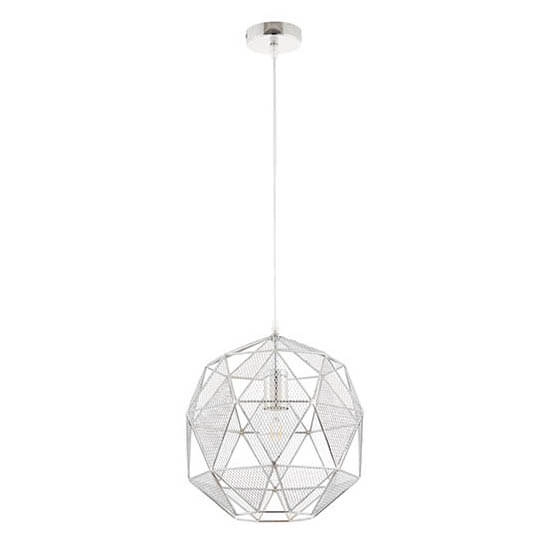 Geometryczna lampa wisząca Armour 72817 do salonu chrom