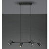 Wisząca lampa loftowa VANTOS DL432302400 Trio regulowana tubki czarny