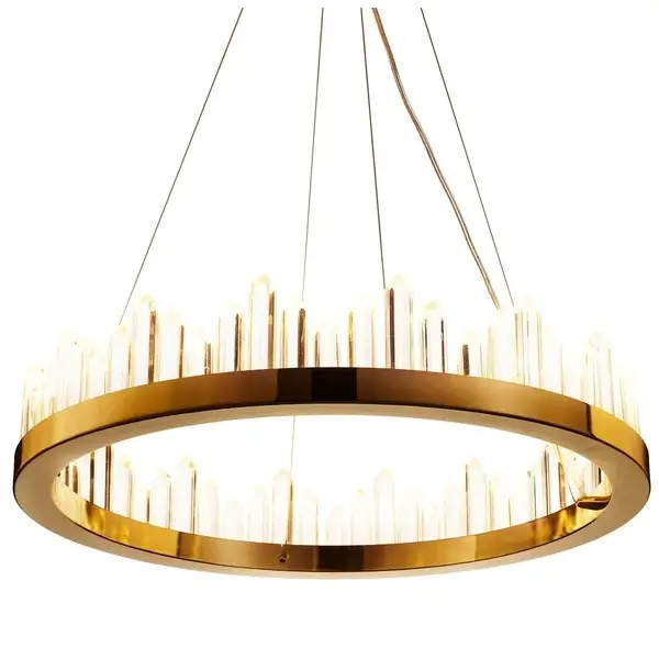 Kryształowy żyrandol Lusso DN918 gold Step LED do salonu złoty