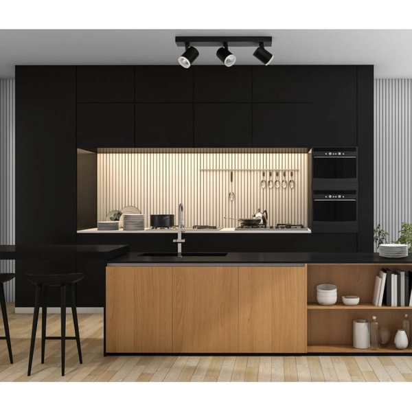 Sufitowa lampa kuchenna Helvia LED 15W tuby na listwie czarne