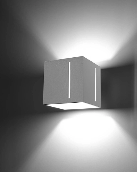 Kinkiet LAMPA ścienna SL.0395 metalowa OPRAWA kwadratowa kostka cube biała
