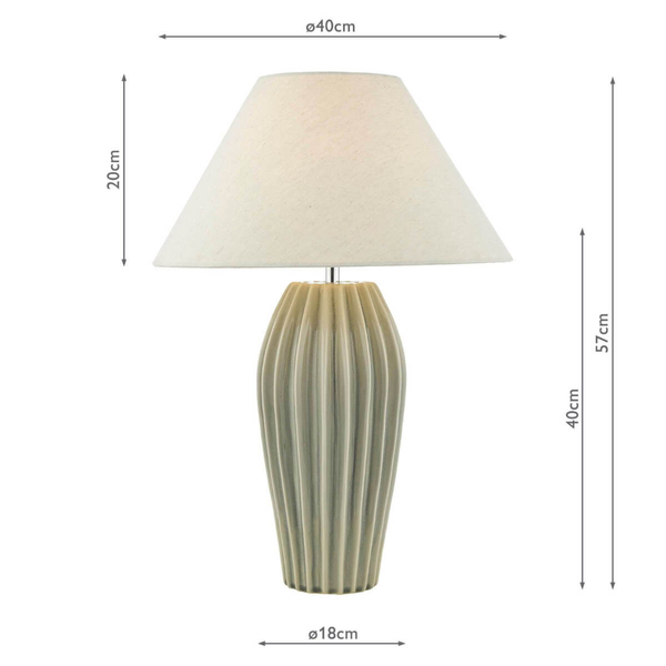Ceramiczna lampa stołowa Rosario ROS4239-CLE1633 Dar Lighting tkanina szary