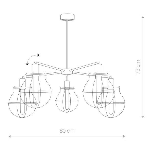 Zwis industrialny do kuchni Manufacture 9738 czarna lampa klatki