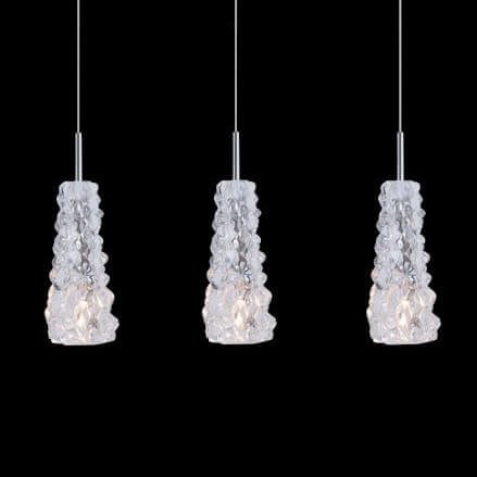 Potrójna lampa wisząca Viviera MDM1603/3 nad stół szklane chrom białe