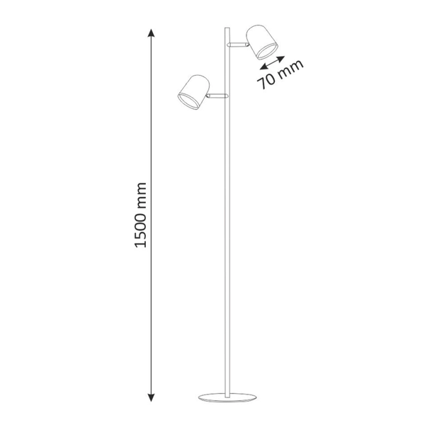Podwójna lampa podłogowa do czytania RAWI 318442 LED 7,4W 3000K czarny