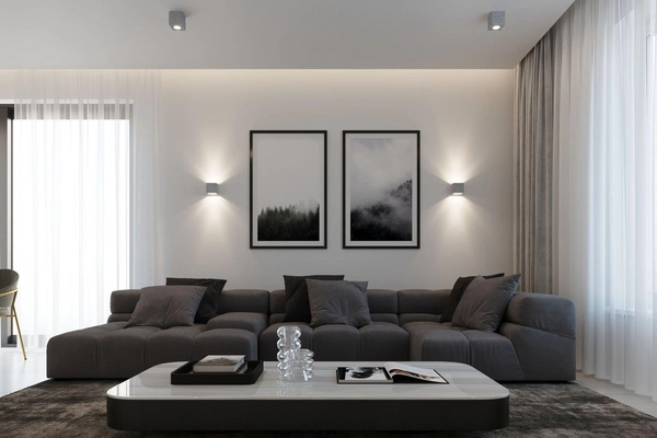 Kwadratowa LAMPA ścienna SL.0487 kostka OPRAWA kinkiet cube beton