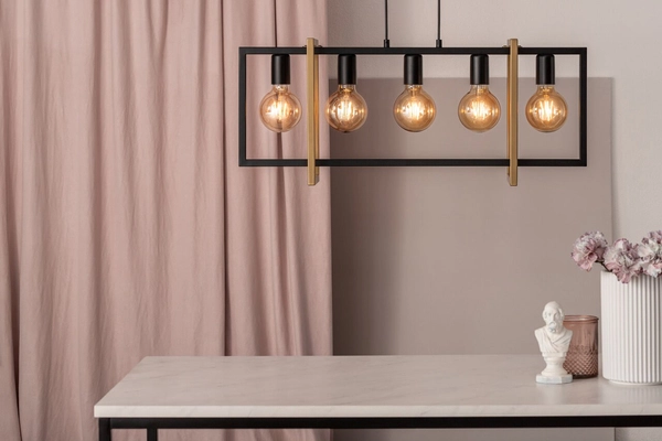 LAMPA wisząca EDEN 32236 Sigma metalowa OPRAWA frame ZWIS do jadalni czarny złoty