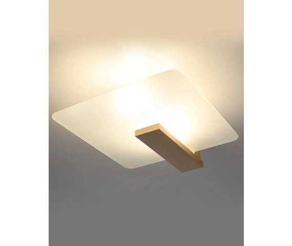 Lampa sufitowa Lappo SL.1095 Sollux kwadratowy plafon biały drewno