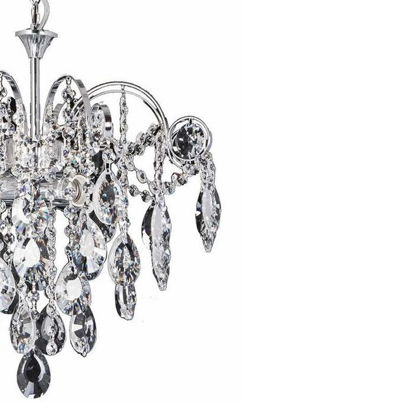 Żyrandol wiszący na łańcuchu VEN W-1364/4 CHROM crystal glamour chrom