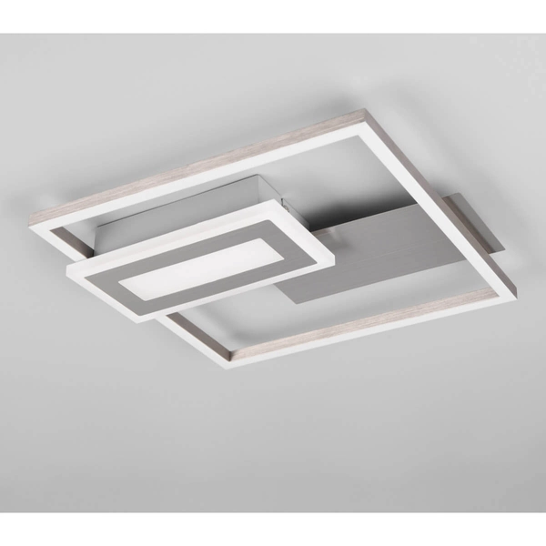 Geometryczna plafoniera Spiro R67862107 LED 22W 3000K do salonu nikiel