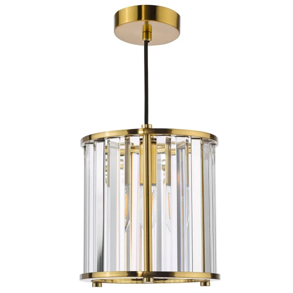 Zwisająca lampa nad stół Kiran KIR0135 kryształowa mosiądz