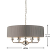 Lampa zwis Highclere 94397 Endon z plisowanym abażurem szara nikiel
