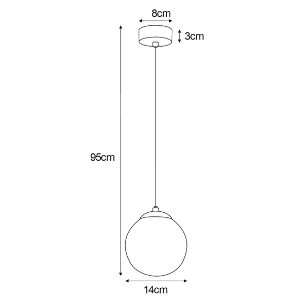 Jadalniana lampa wisząca Gamma K-5165 Kaja kula ball grafitowa czarna
