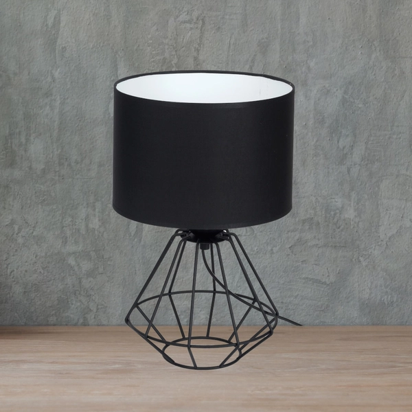 Abażurowa LAMPA stołowa COLIN MLP4792 Milagro druciana LAMPKA metalowa klatka stojąca czarna