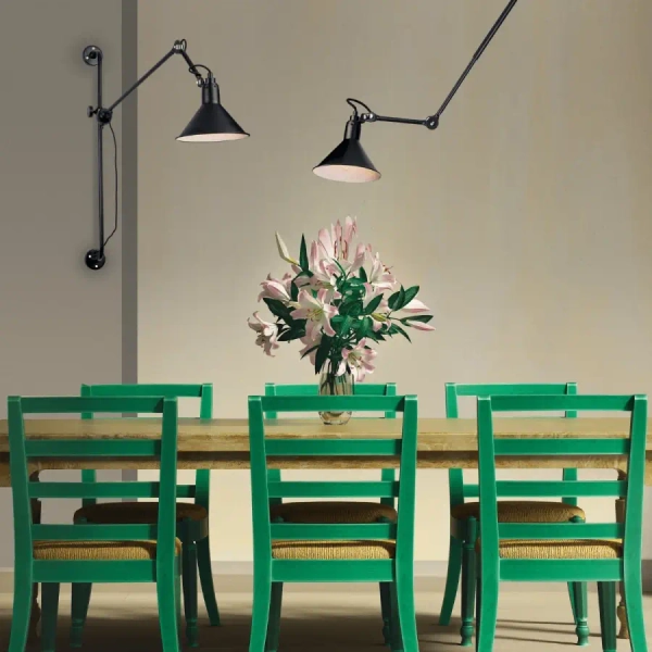 Regulowana ścienna lampa 19218 na wysięgniku do czytania czarny